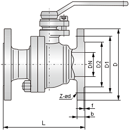 美標球閥結構示意圖