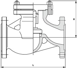 電站止回閥結(jié)構(gòu)示意圖
